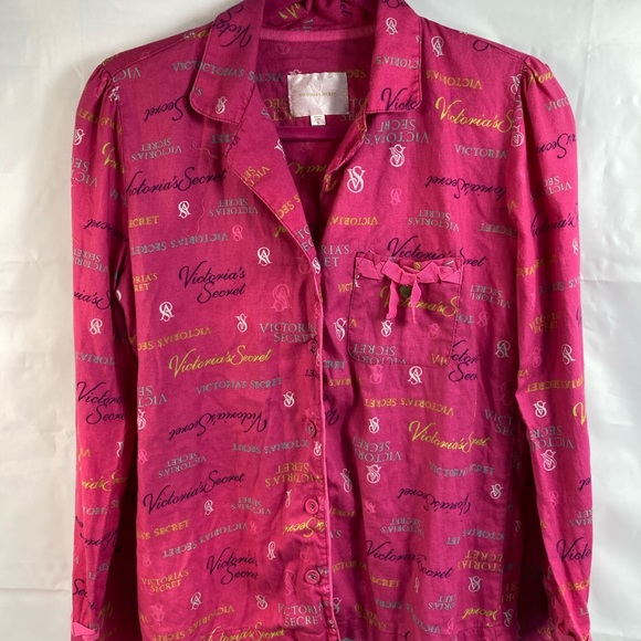 Victorias Secret Size S Signature Pink Pajama Set Top and Bottom Cotton - Picture 1 of 16